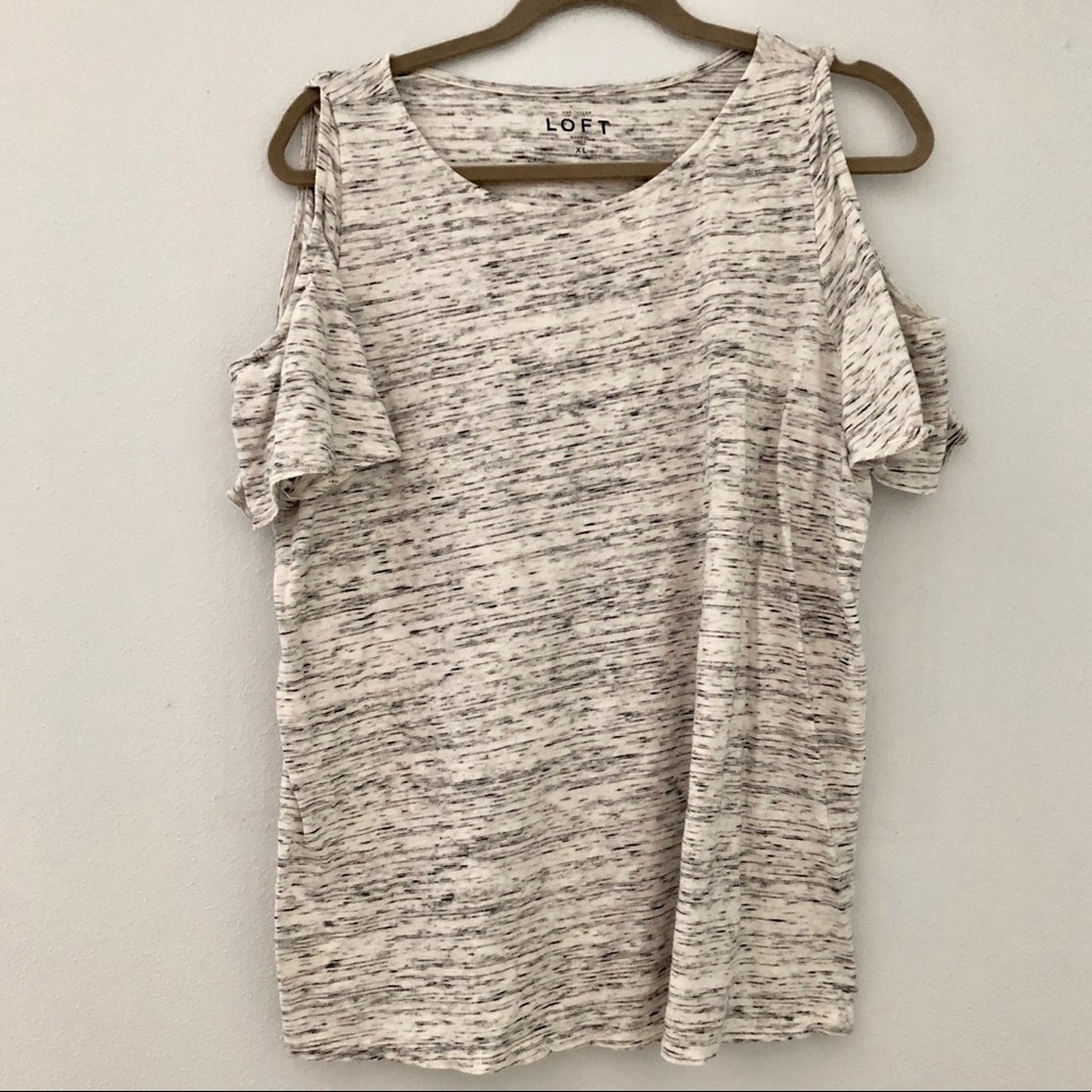Black and white Loft Cold Shoulder Tee